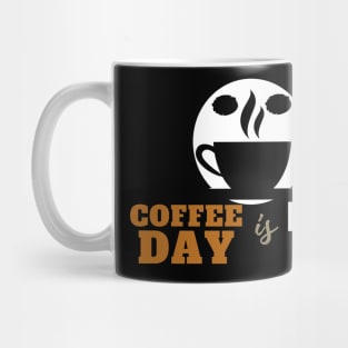 Coffee Day is Happy Day - Black Cup Mug